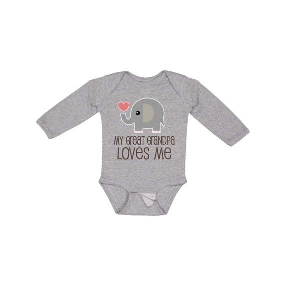 Inktastic Great Grandpa Loves Me Boys or Girls Long Sleeve Baby Bodysuit