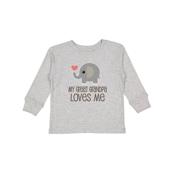 Inktastic Great Grandpa Loves Me Boys or Girls Long Sleeve Toddler T-Shirt