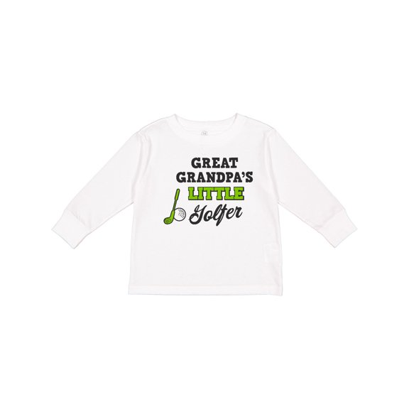 Inktastic Great Grandpas Little Golfer with Golf Club and Ball Boys or Girls Long Sleeve Toddler T-Shirt