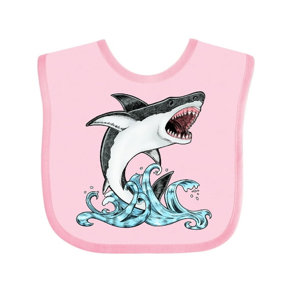 Inktastic Great White Shark Jumping Boys or Girls Baby Bib