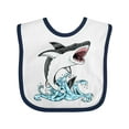 thumbnail image 1 of Inktastic Great White Shark Jumping Boys or Girls Baby Bib, 1 of 4