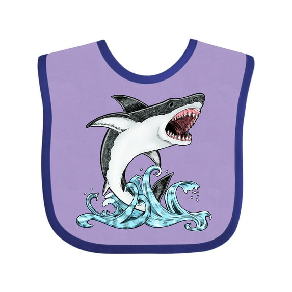 Inktastic Great White Shark Jumping Boys or Girls Baby Bib