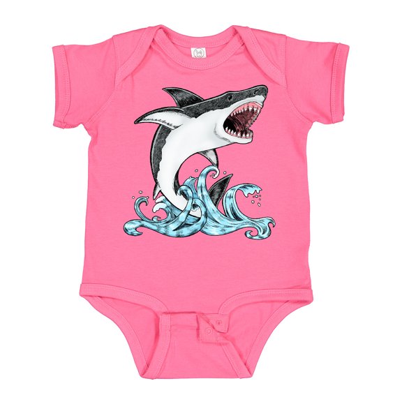 Inktastic Great White Shark Jumping Boys or Girls Baby Bodysuit