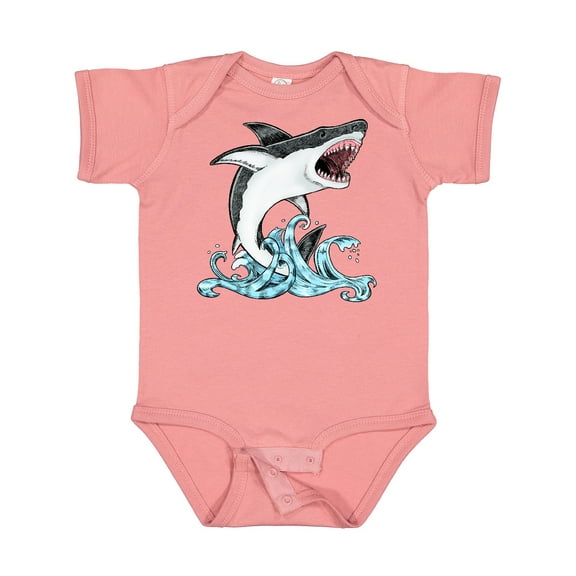 Inktastic Great White Shark Jumping Boys or Girls Baby Bodysuit