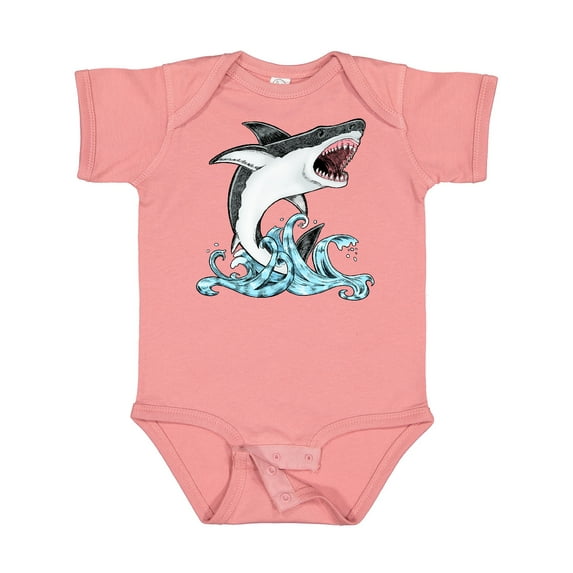 Inktastic Great White Shark Jumping Boys or Girls Baby Bodysuit