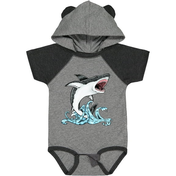 Inktastic Great White Shark Jumping Boys or Girls Baby Bodysuit
