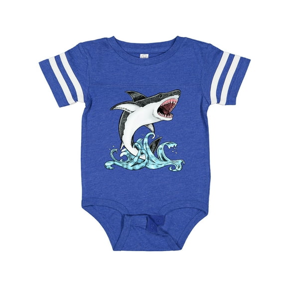 Inktastic Great White Shark Jumping Boys or Girls Baby Bodysuit