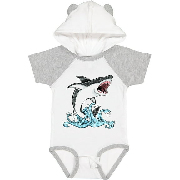 Inktastic Great White Shark Jumping Boys or Girls Baby Bodysuit