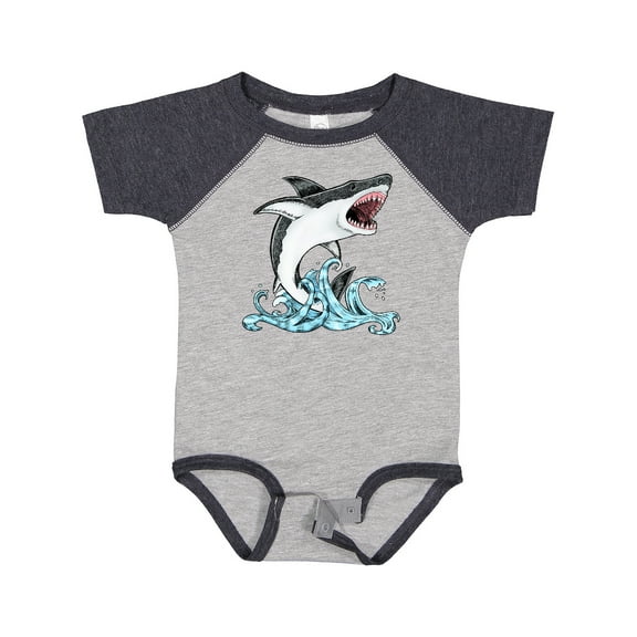 Inktastic Great White Shark Jumping Boys or Girls Baby Bodysuit