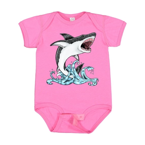Inktastic Great White Shark Jumping Boys or Girls Baby Bodysuit
