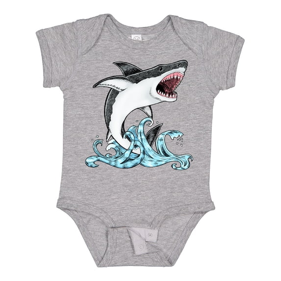 Inktastic Great White Shark Jumping Boys or Girls Baby Bodysuit