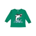 thumbnail image 1 of Inktastic Great White Shark Jumping Boys or Girls Long Sleeve Toddler T-Shirt, 1 of 5