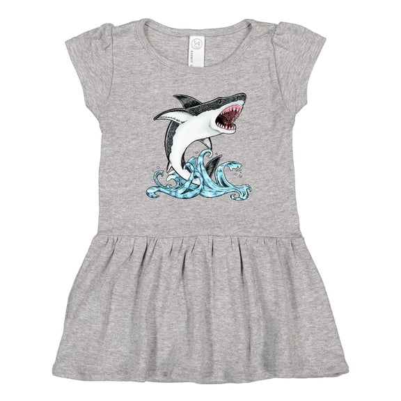 Inktastic Great White Shark Jumping Girls Toddler Dress
