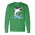 thumbnail image 1 of Inktastic Great White Shark Jumping Long Sleeve T-Shirt, 1 of 5