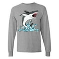 thumbnail image 1 of Inktastic Great White Shark Jumping Long Sleeve T-Shirt, 1 of 5