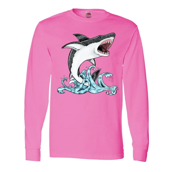 Inktastic Great White Shark Jumping Long Sleeve T-Shirt