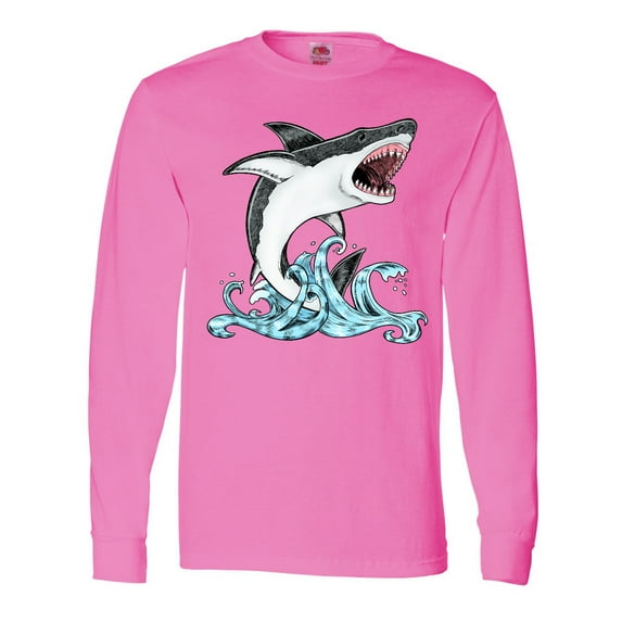 Inktastic Great White Shark Jumping Long Sleeve T-Shirt