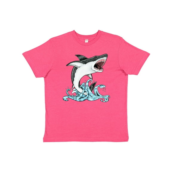 Inktastic Great White Shark Jumping Youth T-Shirt