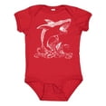 thumbnail image 1 of Inktastic Great White Shark Jumping in White Boys or Girls Baby Bodysuit, 1 of 5
