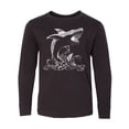 thumbnail image 1 of Inktastic Great White Shark Jumping in White Long Sleeve Youth T-Shirt, 1 of 5