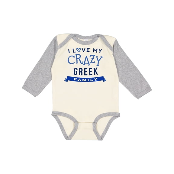 Inktastic Greek Family Funny Boys or Girls Long Sleeve Baby Bodysuit
