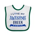 thumbnail image 1 of Inktastic Greek Family Pride Awesome Boys or Girls Baby Bib, 1 of 4