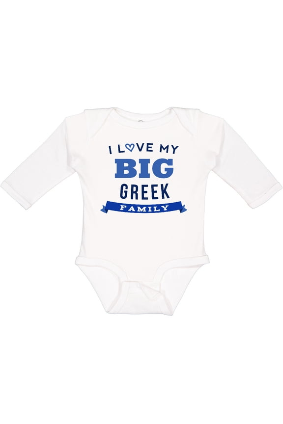 Greek Family Pride Heritage Boys or Girls Long Sleeve Baby Bodysuit