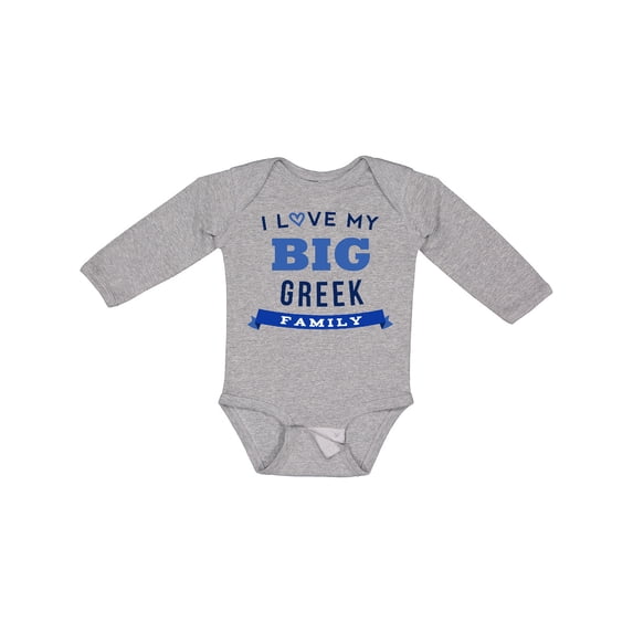 Inktastic Greek Family Pride Heritage Boys or Girls Long Sleeve Baby Bodysuit