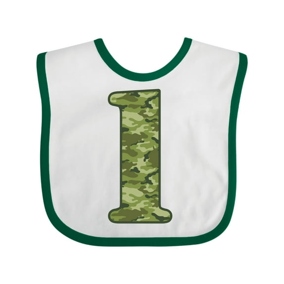 Inktastic Green Camo 1st Birthday Boys Baby Bib