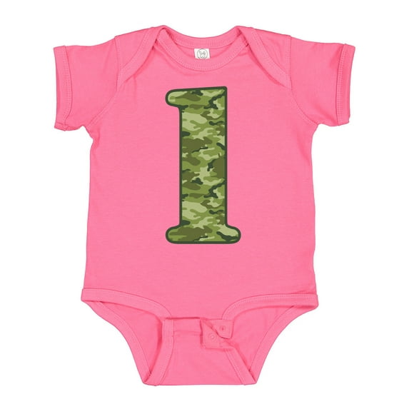 Inktastic Green Camo 1st Birthday Boys Baby Bodysuit