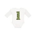 thumbnail image 1 of Inktastic Green Camo 1st Birthday Boys Long Sleeve Baby Bodysuit, 1 of 5