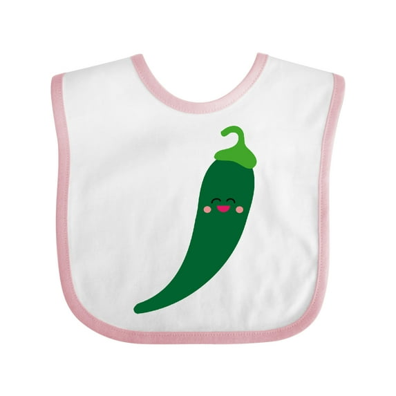Inktastic Green Chili Pepper Kawaii Boys or Girls Baby Bib