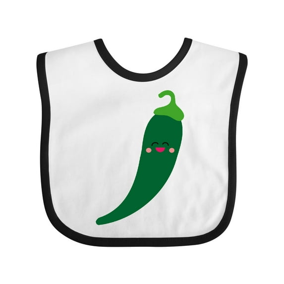 Inktastic Green Chili Pepper Kawaii Boys or Girls Baby Bib
