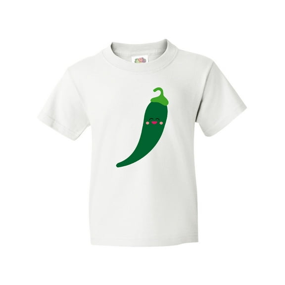 Inktastic Green Chili Pepper Kawaii Youth T-Shirt