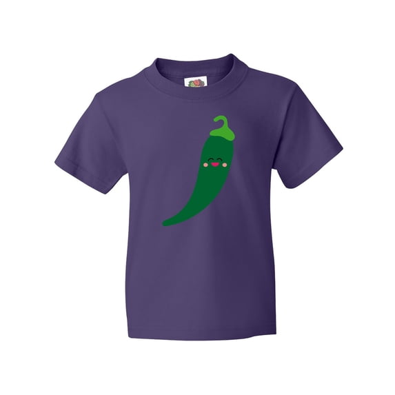Inktastic Green Chili Pepper Kawaii Youth T-Shirt