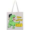 thumbnail image 1 of Inktastic Green Dinosaur Pre-School Grad with Cap and Diploma Tote Bag, 1 of 4