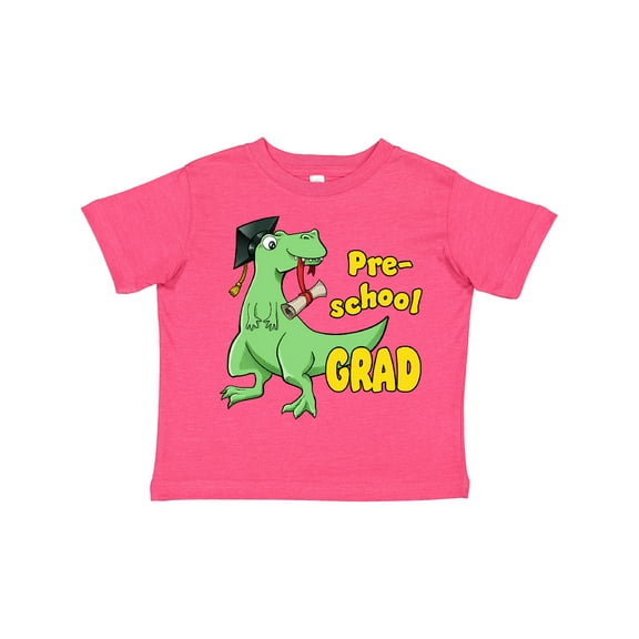 Inktastic Green Dinosaur Pre-school Grad with Cap and Diploma Boys or Girls Toddler T-Shirt