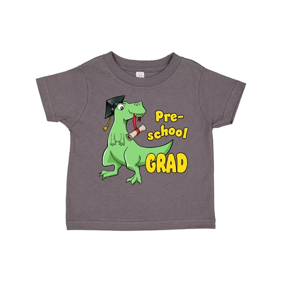 Inktastic Green Dinosaur Pre-school Grad with Cap and Diploma Boys or Girls Toddler T-Shirt