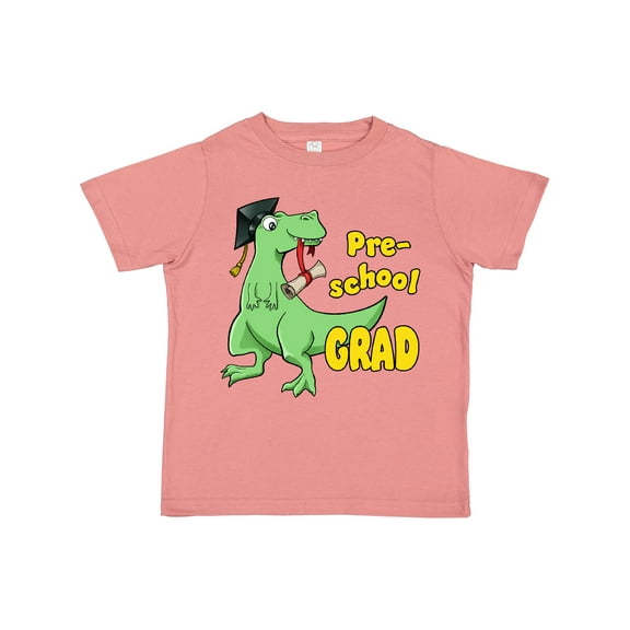 Inktastic Green Dinosaur Pre-school Grad with Cap and Diploma Boys or Girls Toddler T-Shirt