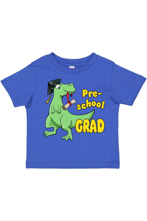 Green Dinosaur Pre-school Grad with Cap and Diploma Boys or Girls Toddler T-Shirt