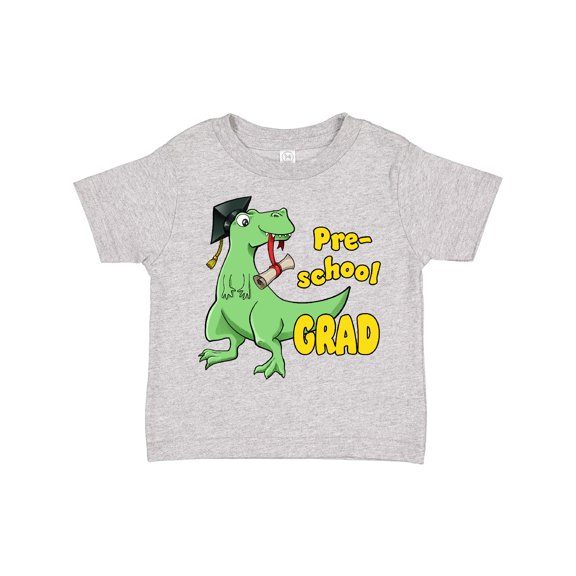 Inktastic Green Dinosaur Pre-school Grad with Cap and Diploma Boys or Girls Toddler T-Shirt