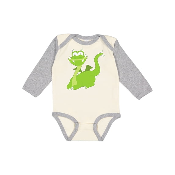 Inktastic Green Dragon Boys or Girls Long Sleeve Baby Bodysuit