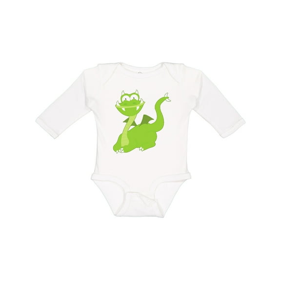 Inktastic Green Dragon Boys or Girls Long Sleeve Baby Bodysuit