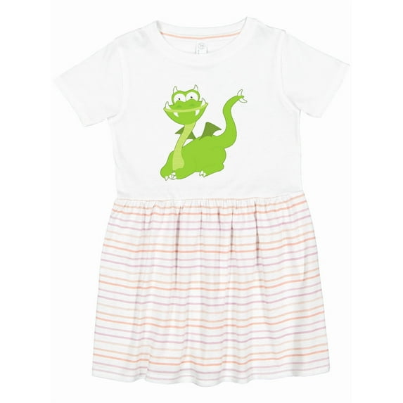 Inktastic Green Dragon Girls Toddler Dress