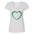 thumbnail image 1 of Inktastic Green Shamrock Heart St Patrick's Day Women's V-Neck T-Shirt, 1 of 5