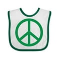 thumbnail image 1 of Inktastic Green Symbol Peace Sign Boys or Girls Baby Bib, 1 of 4