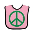 thumbnail image 1 of Inktastic Green Symbol Peace Sign Boys or Girls Baby Bib, 1 of 4