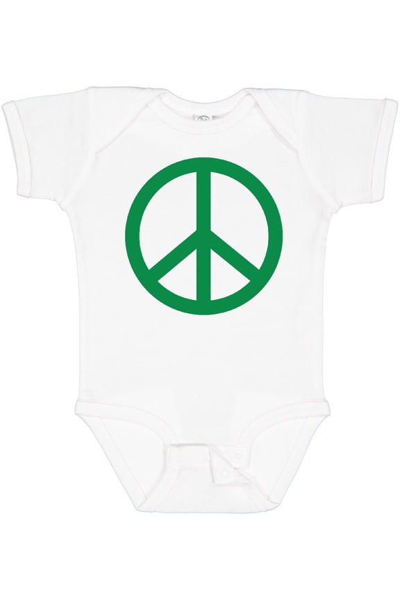 Green Symbol Peace Sign Boys or Girls Baby Bodysuit