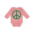 thumbnail image 1 of Inktastic Green Symbol Peace Sign Boys or Girls Long Sleeve Baby Bodysuit, 1 of 5