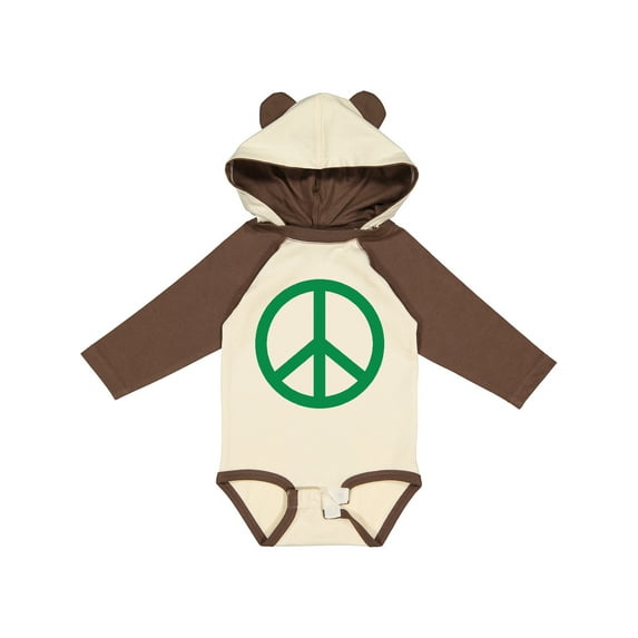Inktastic Green Symbol Peace Sign Boys or Girls Long Sleeve Baby Bodysuit